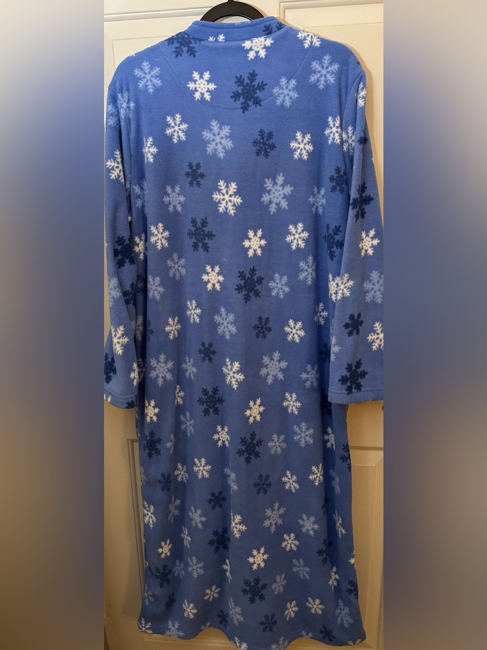 Charter Club Robe Blue Snowflake Fleece Zip-Front Robe Size - Large - Picture 6 of 9